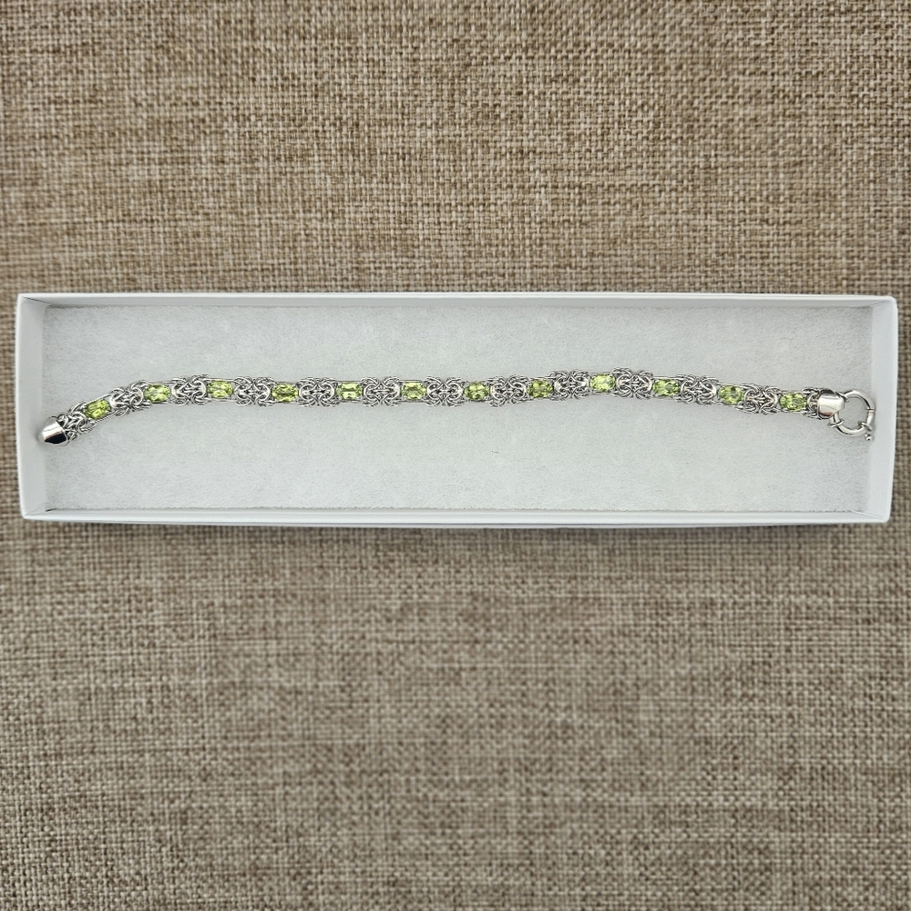 Ross-Simons Peridot Sterling Silver Tennis Bracelet - Picture 6 of 7